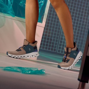 On Cloud Hi Edge Sneakers Dame Brune Rosa | EUGF-29854